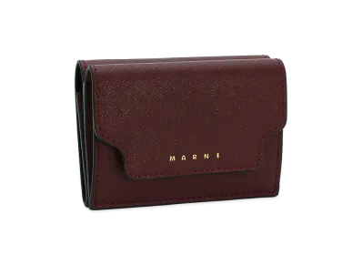 MARNI Women's Tri-Fold Double Hook Wallet "Ruby"