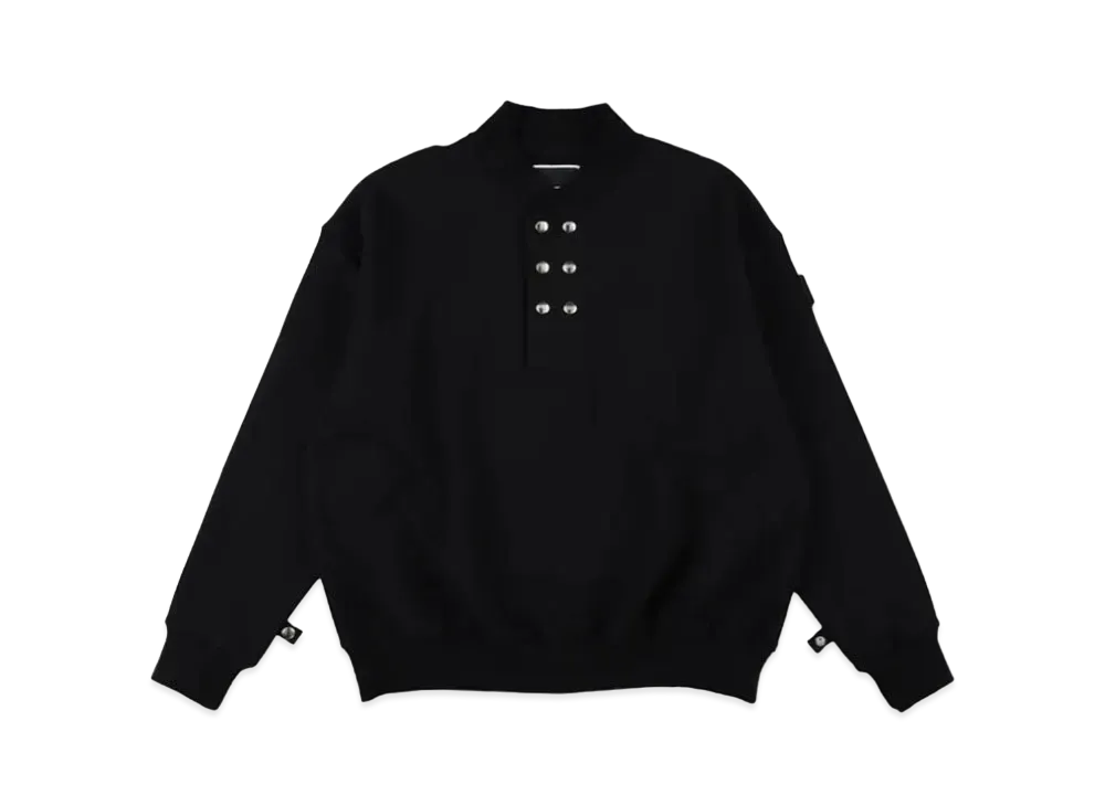 PHINGERIN Double Henley Sweatshirt "Black"