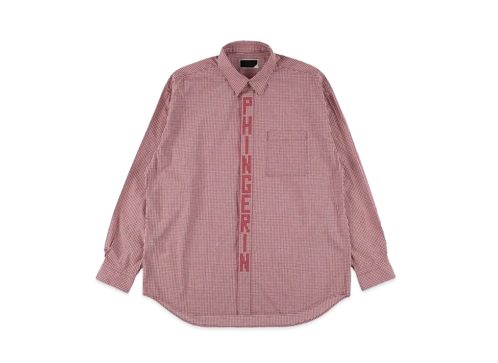 PHINGERIN Stitch Text Shirt "Wine Red"