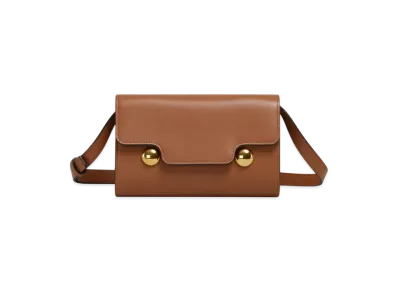 Marni Leather Trunkaroo Clutch "Cinnamon"