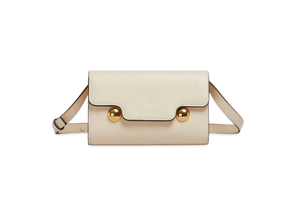 Marni Leather Trunkaroo Clutch "Shell"