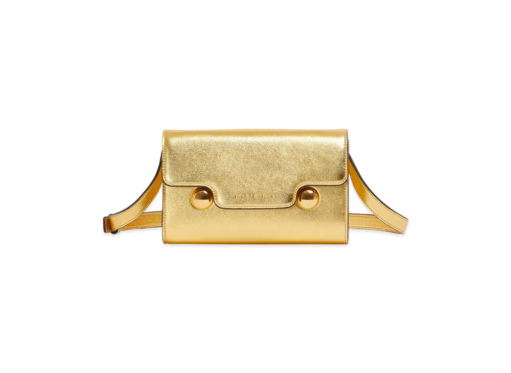 MARNI Trunkaroo Clutch in Leather "Gold"