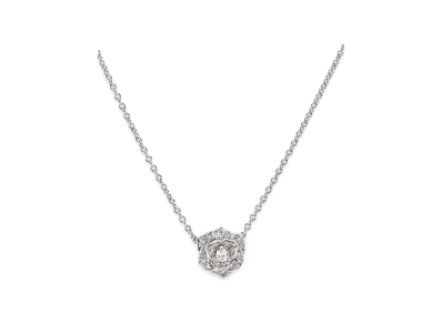 Piaget Women's Lobster Clasp Diamond Rose Necklace "White Gold"