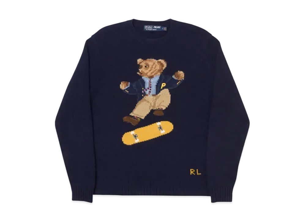 PALACE / Ralph Lauren Skate Polo Bear Sweater "Navy"