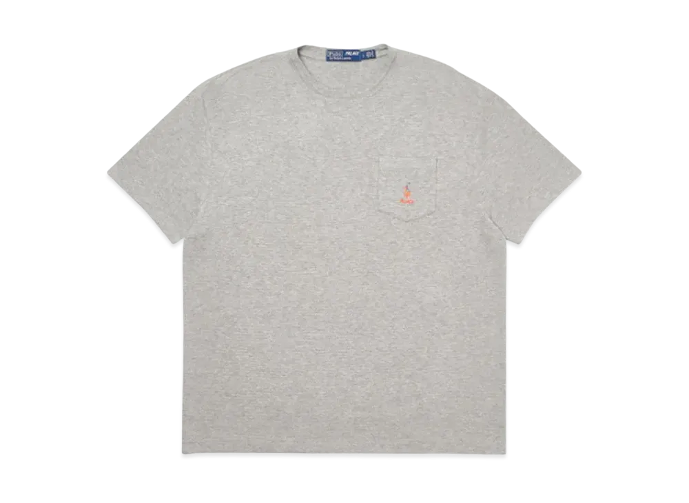 PALACE / Ralph Lauren Waffle Pocket Tee "Grey"