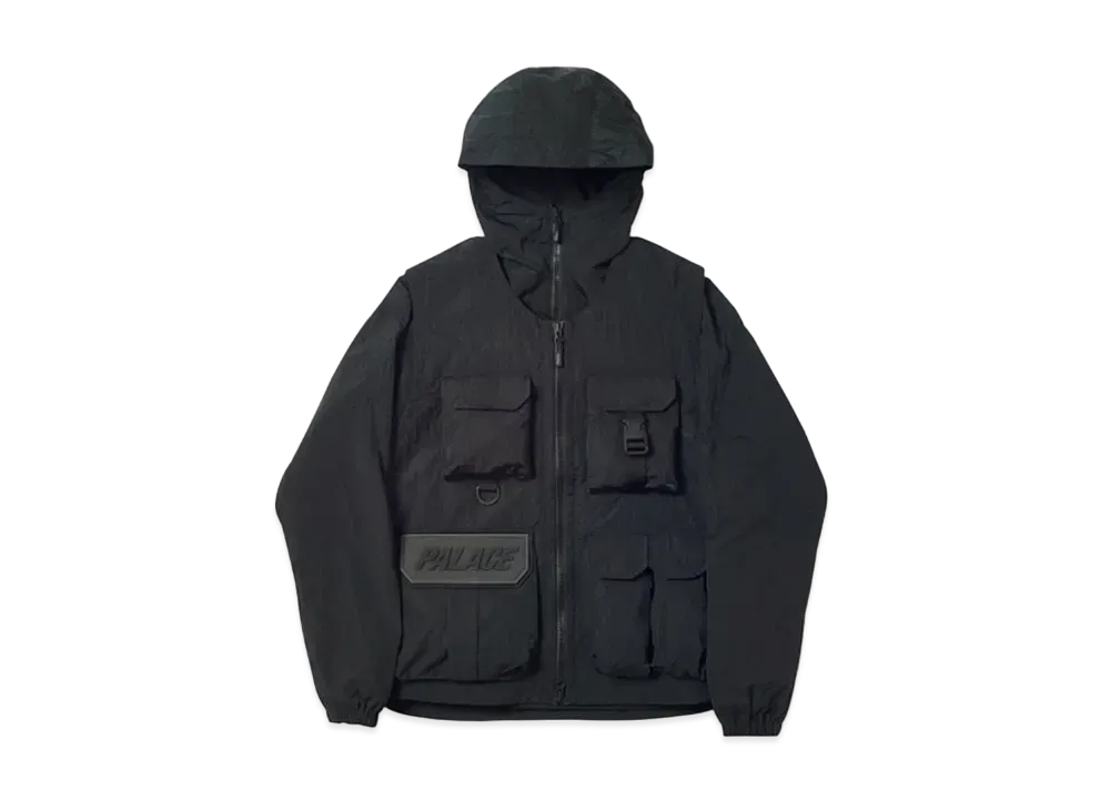 PALACE Utility Iridescent Jacket + Vest "Black"