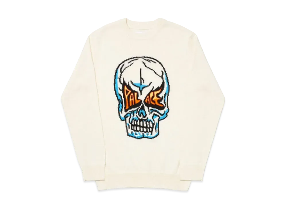 PALACE Skull Knit "White"