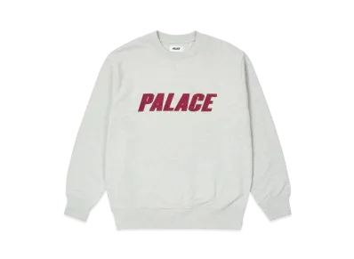 PALACE Iridescent Applique Crew "Grey Marl"