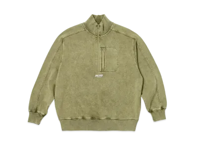 PALACE Washed Terry 1/2 Zip Funnel "The Deep Green"