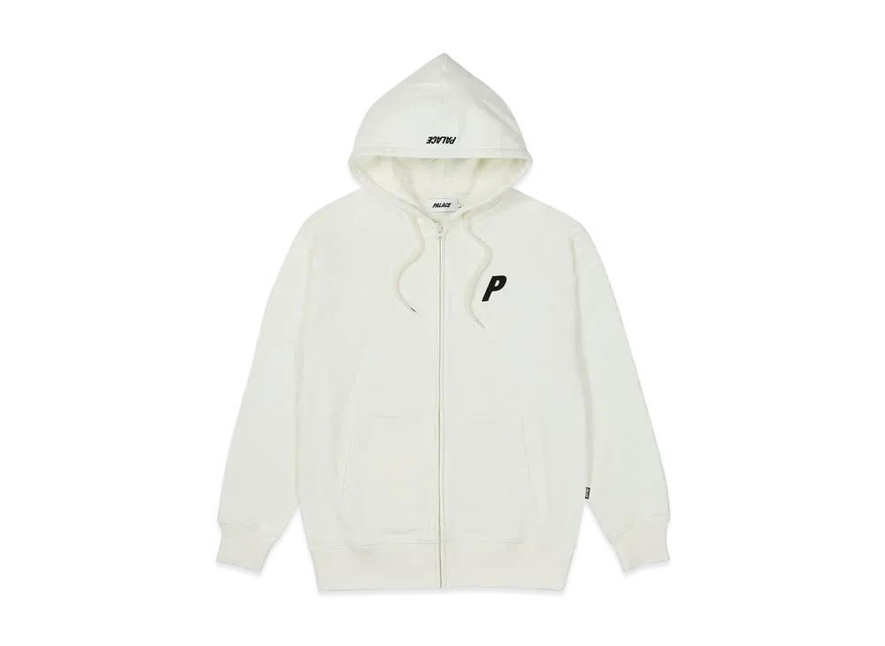 PALACE Felt P Zip Hood "White"