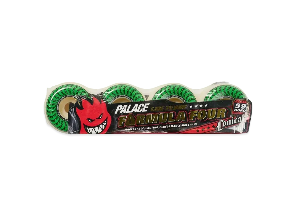 PALACE SPITFIRE Conical Full Formula Four Natural Wheels "White / Green" 54Mm