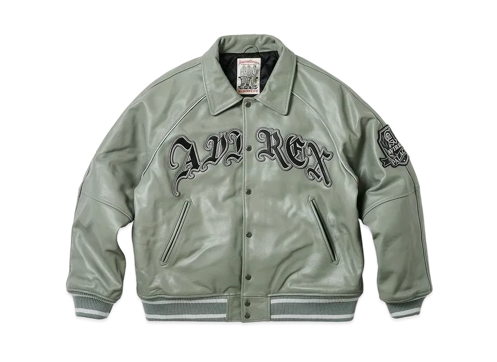 PALACE Avirex Leather Jacket "Grey"