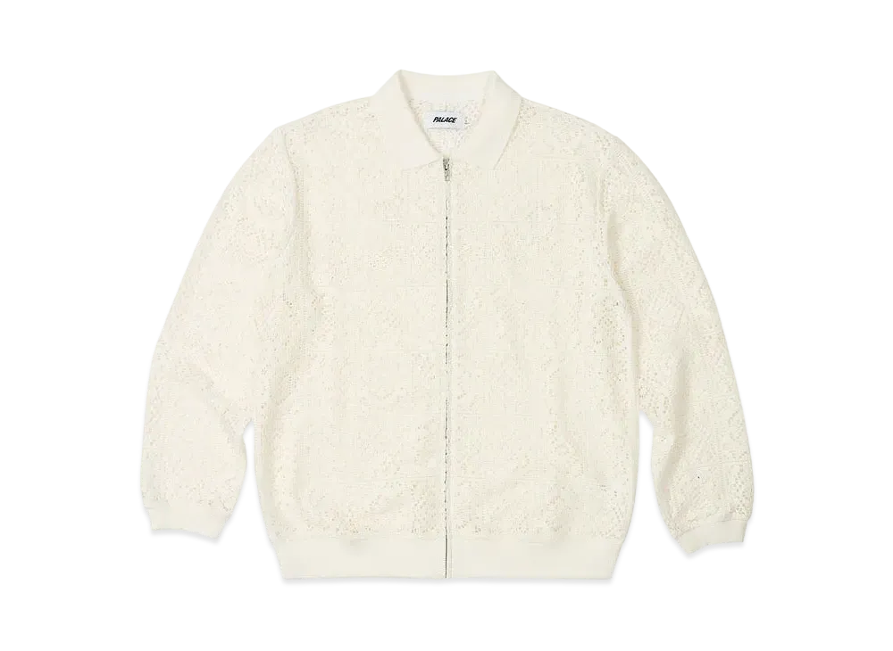 PALACE Crochet Zip Longsleeve Polo "White"