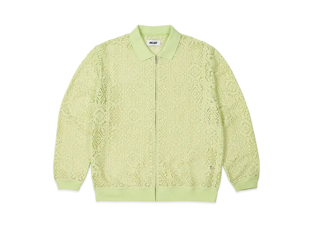 PALACE Crochet Zip Longsleeve Polo "Lime"