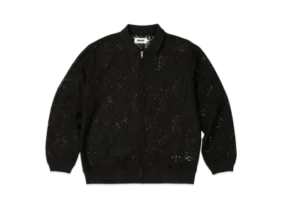PALACE Crochet Zip Longsleeve Polo "Black"