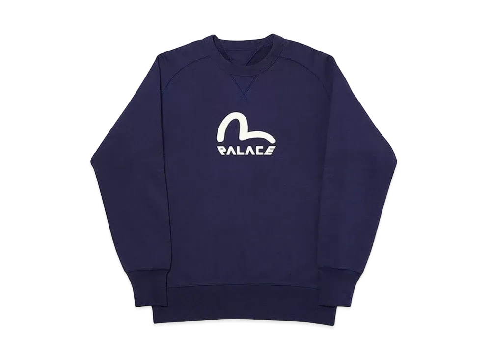 PALACE / Evisu Reversible Crew "Navy"