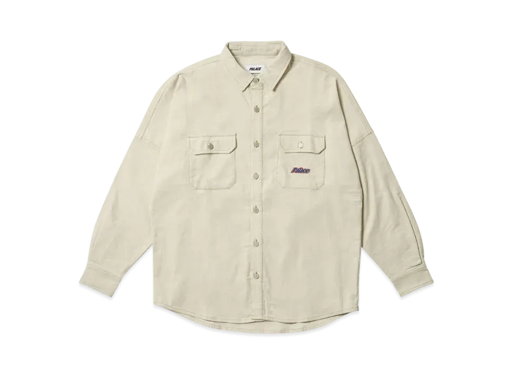 PALACE Drop Shoulder Cord Shirt "Soft White"