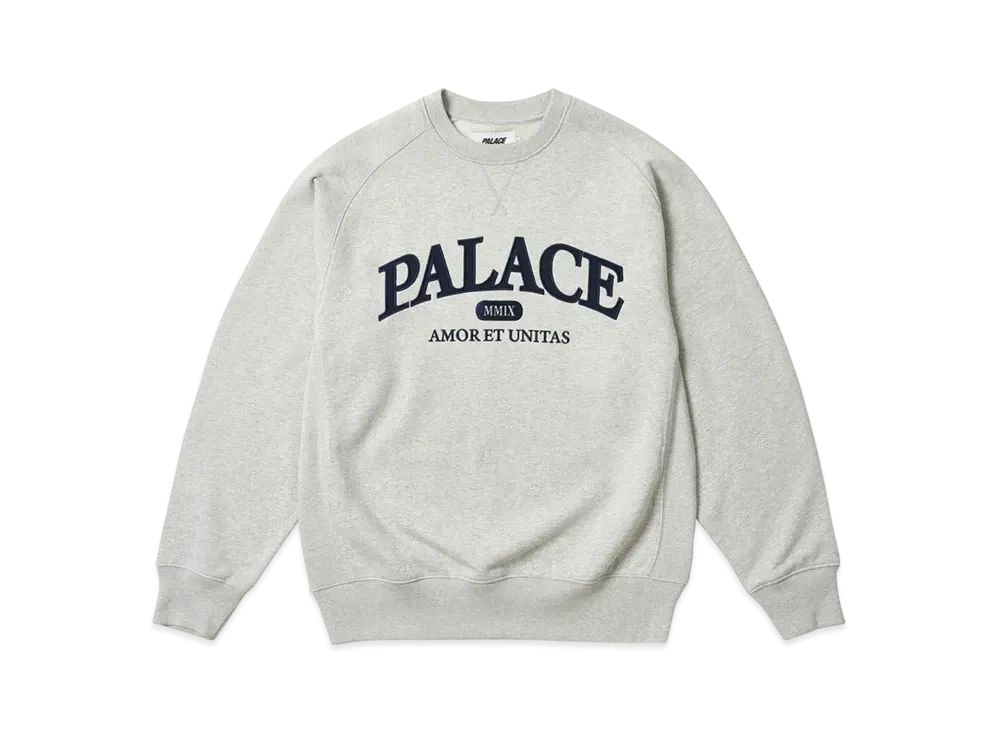 PALACE Unitas Crew "Grey Marl"