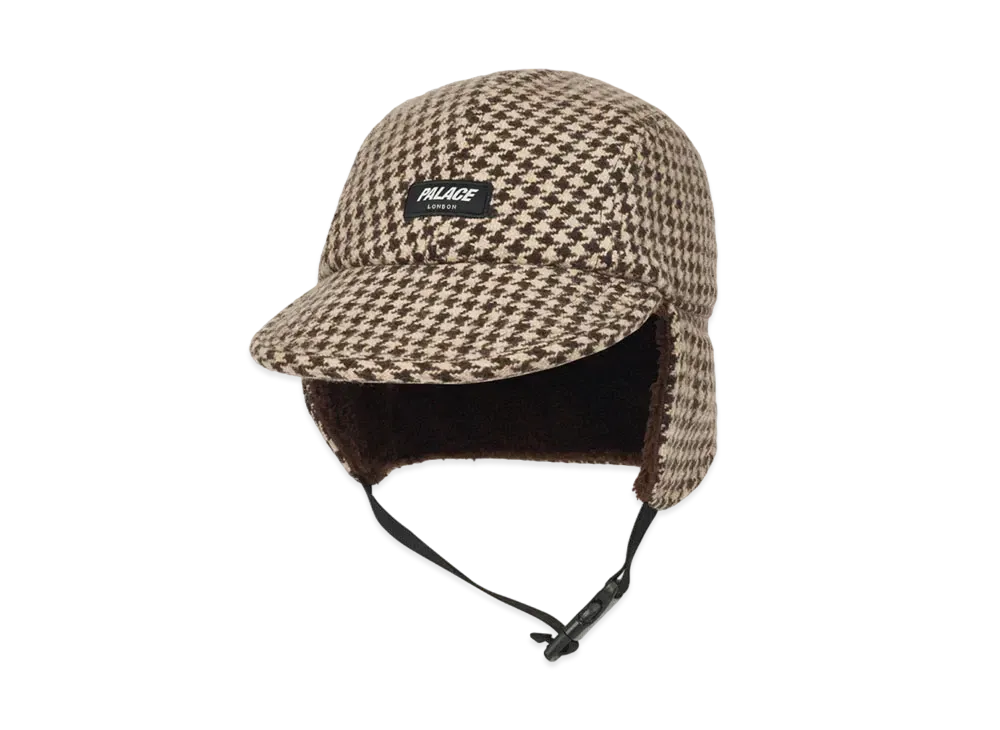 PALACE Reverso Earflap 4-Panel Houndstooth "Brown"
