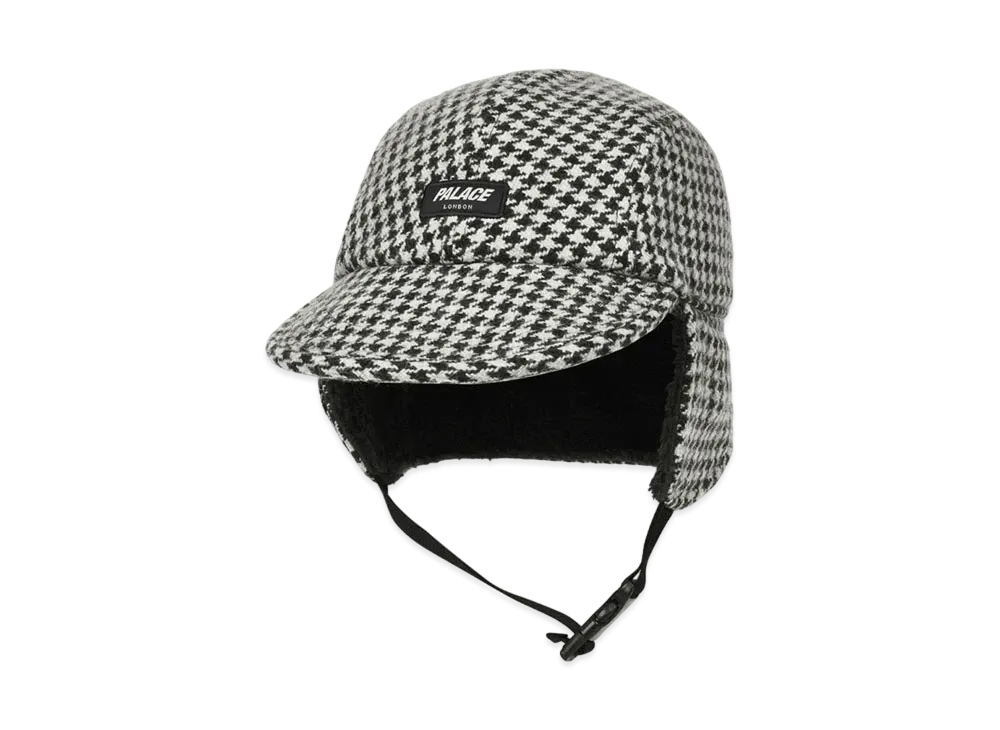 PALACE Reverso Earflap 4-Panel Houndstooth "White"