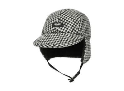 PALACE Reverso Earflap 4-Panel Houndstooth "White"
