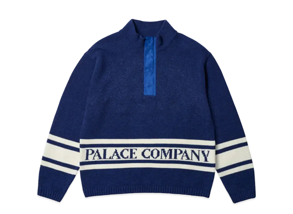 PALACE x C.P. COMPANY Funnel Neck Knit "Bright Cobalt"