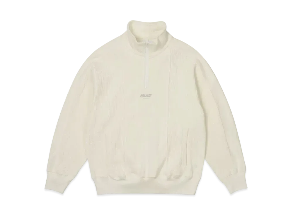 PALACE Waffle On 1/4 Zip "White"
