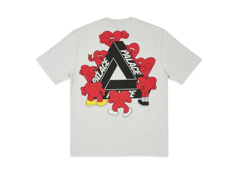 PALACE Tri-Hearts T-Shirt "Grey Marl"