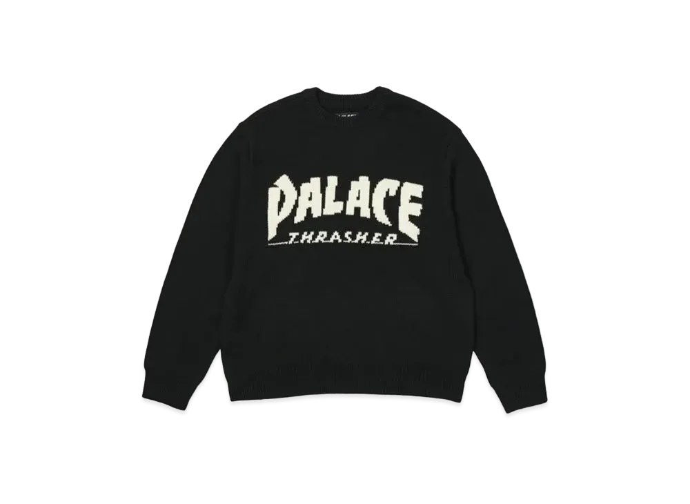 PALACE x THRASHER Sweatshirt "Black"