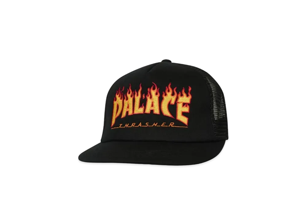 PALACE x THRASHER Trucker Hat "Black"