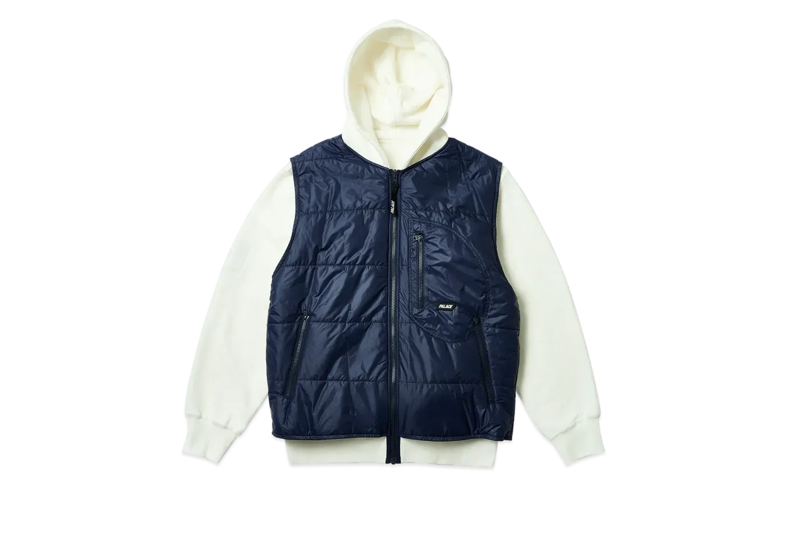 Palace Reversible Vest Hood "Soft White"