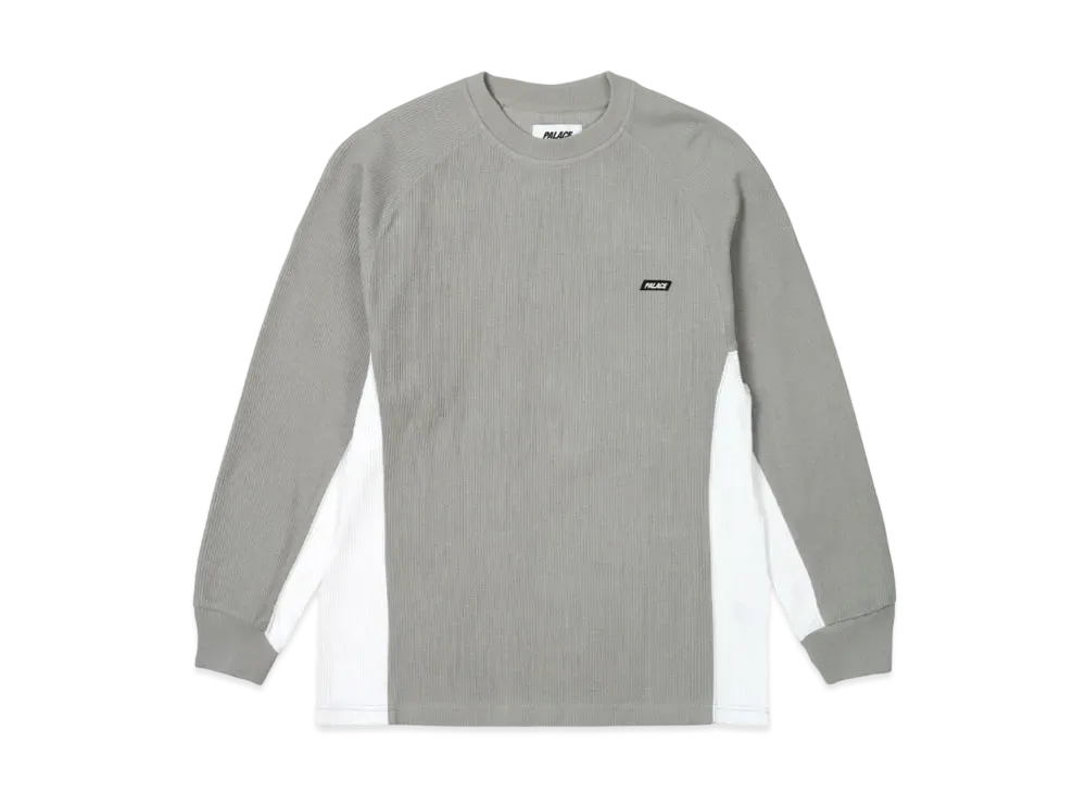 PALACE Rib Jersey Longsleeve "Concrete Grey / White"