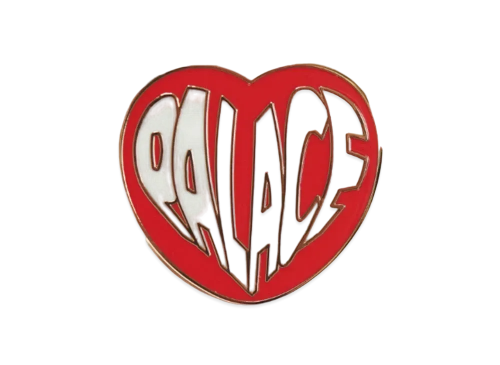 PALACE Heart Pin Badge "Red / White"