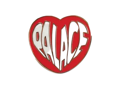 PALACE Heart Pin Badge "Red / White"