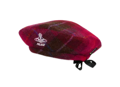 PALACE x Vivienne Westwood Gore-Tex Harris Tweed Beret "Plaid Pink"