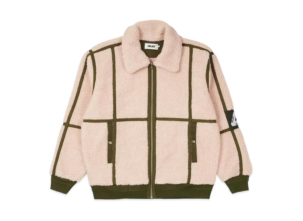 PALACE SHERPA FLIGHT JACKET "Pink / Olive"