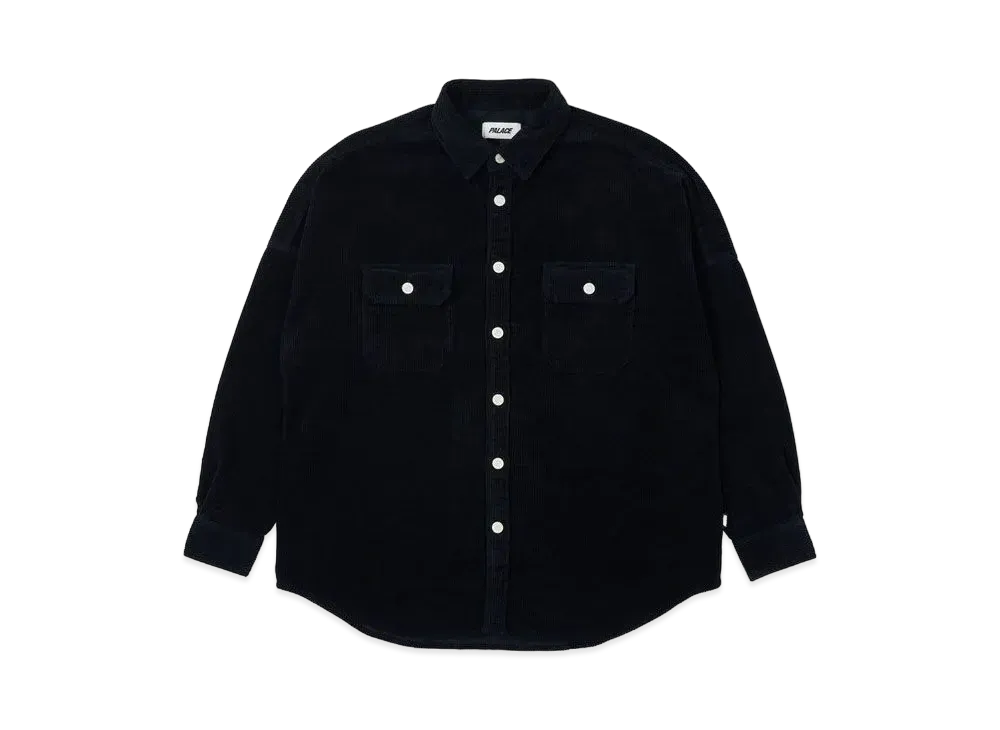 PALACE WASHED SHOULDER CORD SHIRT "Navy"