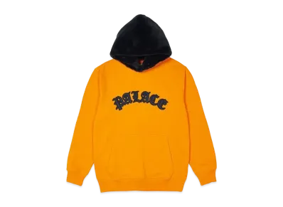 PALACE FAUX FUR HOOD "Orange / Blue"