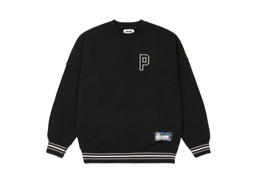 PALACE DROP SHOULDER COLLEGE CREW "Black"