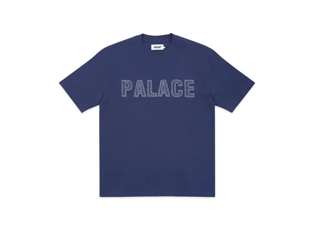 PALACE CONTRAST STITCH T-SHIRT "Navy"
