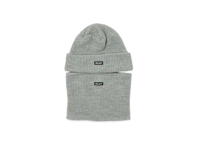 PALACE ZIP OFF FACEMASK BEANIE "Light Grey Marl"