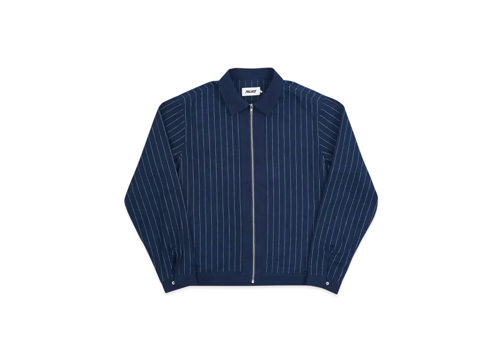 PALACE Pinstripe Zip Shirt "Navy"