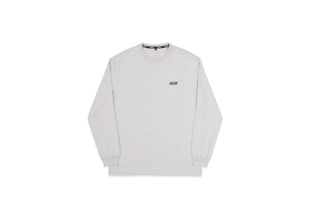 PALACE Basically a Pocket Longsleeve "Grey Marl"