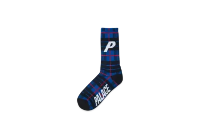 PALACE P Sock Tartan "Blue"