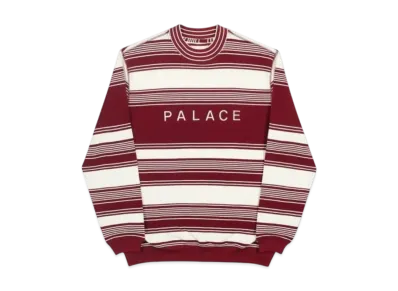 PALACE Pique Your Nose Crew "White Burgundy"
