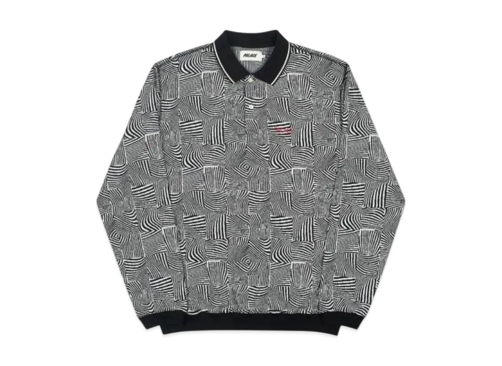 PALACE Waved Polo "Black White"