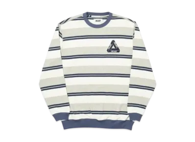 PALACE Ribbed For Pleasure Crew "White Grey"