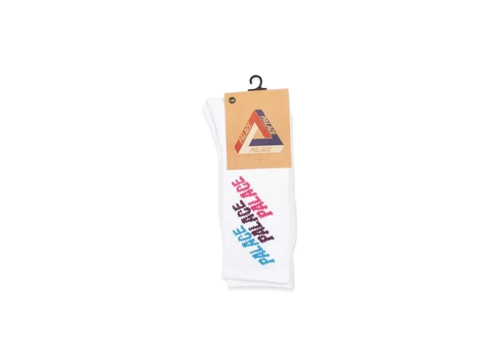 PALACE Repeat Font Sock "White"