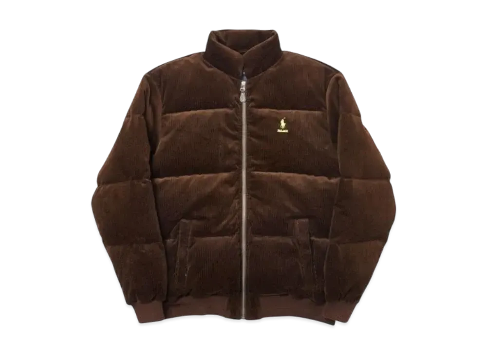 パレス x ラルフローレン コーデュロイ ダウン ジャケット "ブラウン"