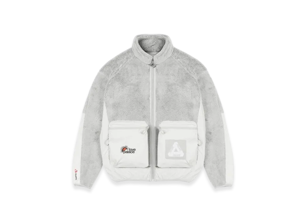 PALACE Polartec High-Loft Teddy Fleece Jacket "Light Grey"